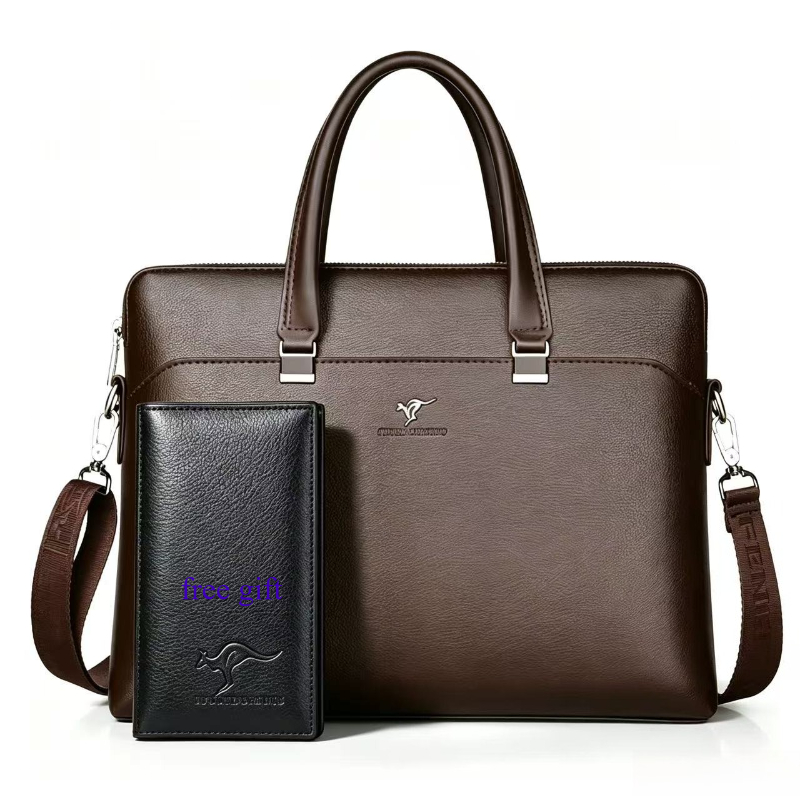 Men's Large Capacity PU Leather Briefcase for Work