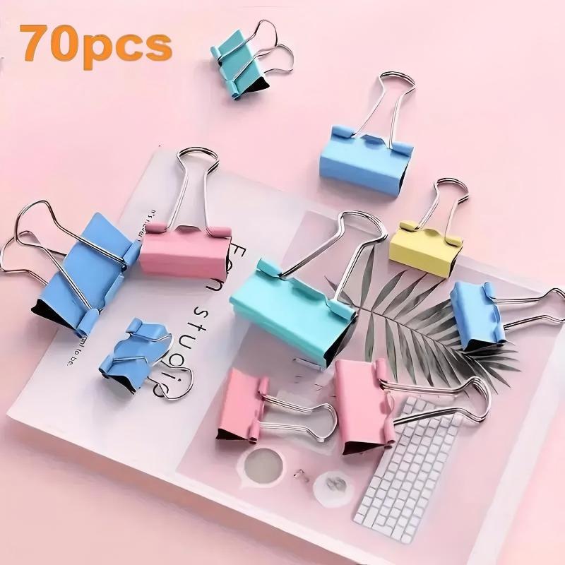 TEMU 70pcs Anneaux en D Multicolores en Métal pour Classeur, Pince à Papier en Fer, Fournitures de Bureau et de Maison, à Fichier de Bureau, Couleur