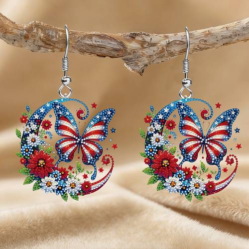 2d flat 1 pair american earrings vintage pendant earrings womens acrylic earrings jewelry gift