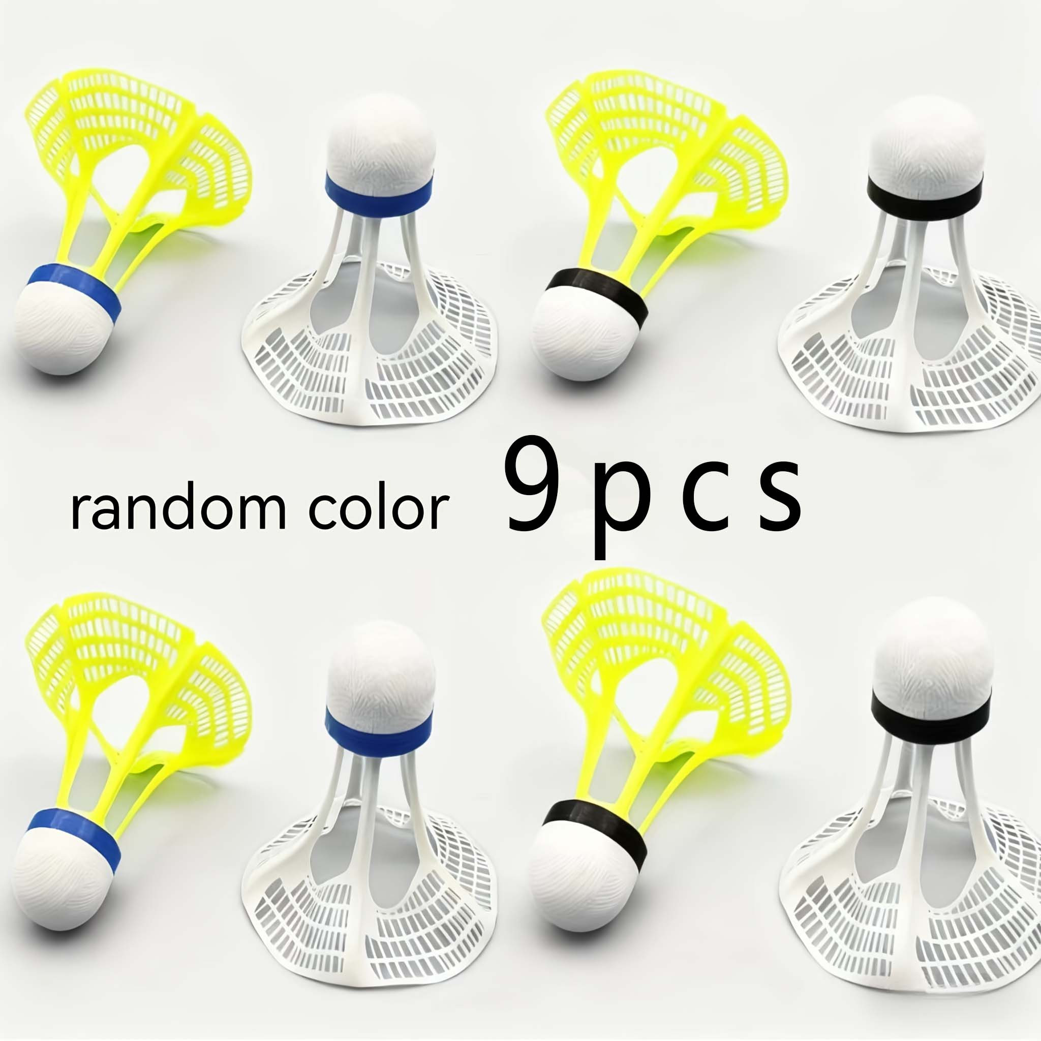 9pcs Set Of Wind-resistant Badminton Shuttlecocks, Random Color, Made Of Nylon Material, Designed To Wind And Impact, Suitable For Outdoor Badminton Practice And Sports