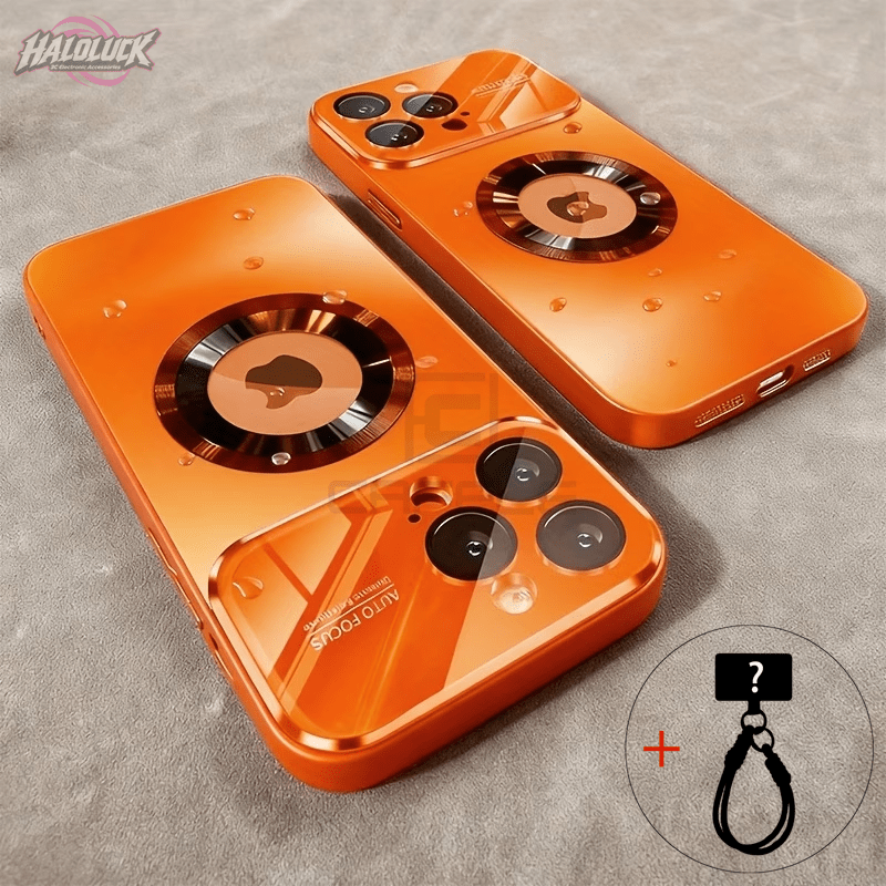 Phone Case: Luxury Magnetic Ring Bracket Case For Iphone 17/16/15/14/13/12/11 Pro Max/plus, Wireless Charging, Transparent Bumper, Magnetic Attachment, Shockproof + Phone Lanyard