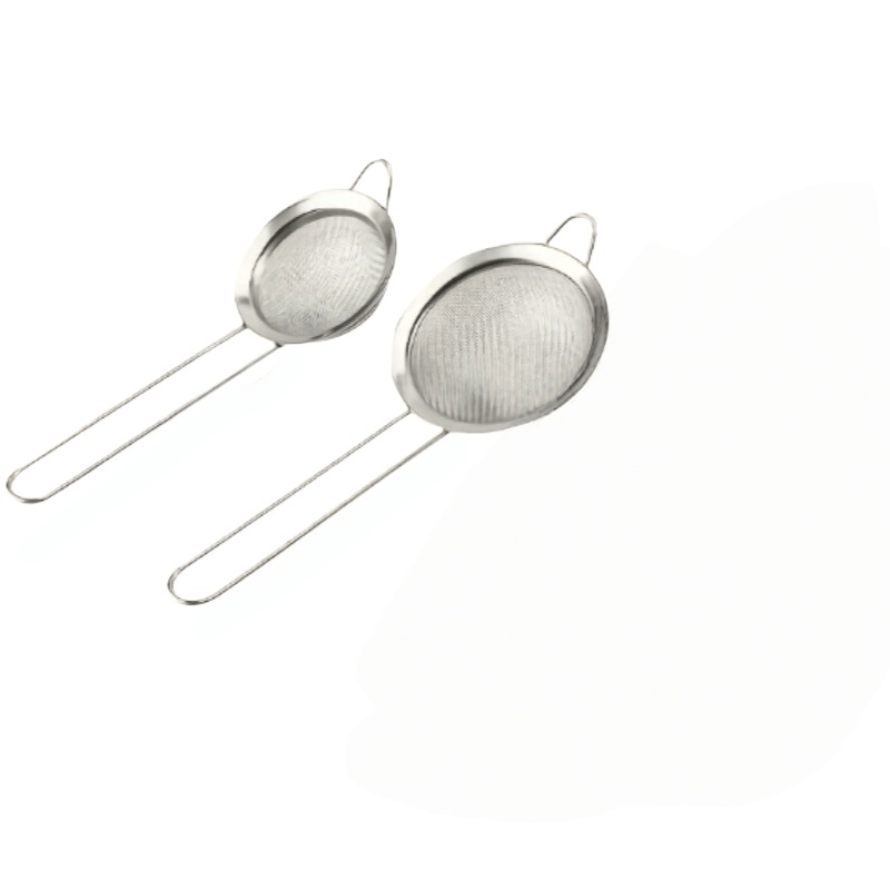 2pcs Stainless Steel Fine Mesh Strainer Set - Comfortable Handle, Durable And Rust-resistant, Essential For Kitchen Baking, Easily Strains Sauces And Flour