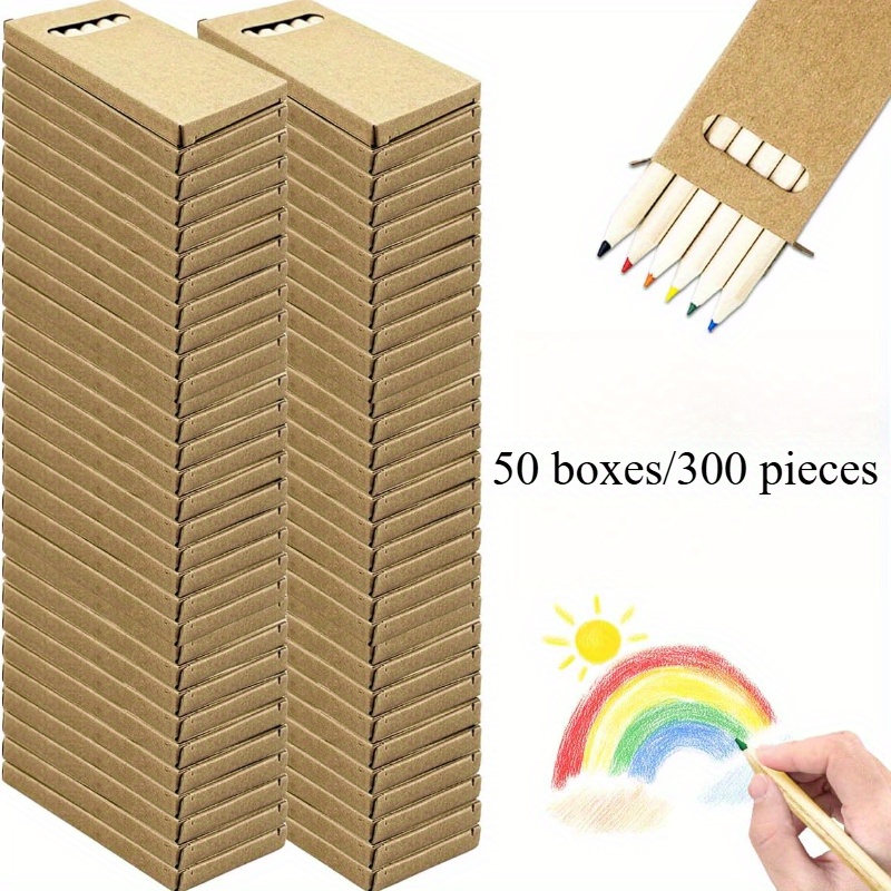 Image of 50 Boxes/ 300 Mini Colored Pencils, Suitable For Travel Carrying, 3.5-inch Portable, 6 Different Colors, Batch Pre Pencils, Suitable For Painting, Home, School Art Supplies