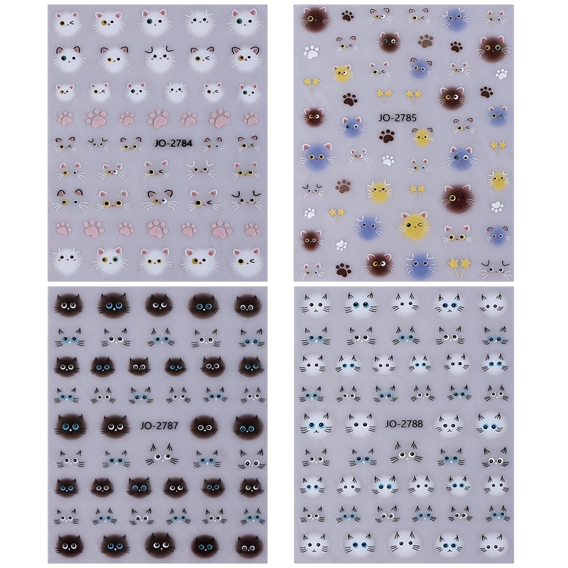 TEMU 6 Cat Themed For Nail Art Stickers Are Perfect For Nail Design. For Individual For Nail Technicians, This Is Essential As For Different For Nail Styles, Suitable For Beginners.
