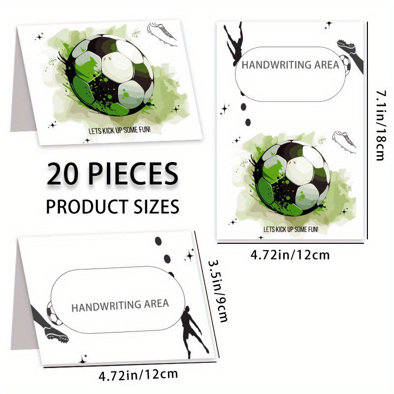 TEMU 20pcs, Football Party Food Tag, Football Food Tent, Football Food Tag, Suitable For , , Son, Daughter Birthday Party, Handwritten Activity Card,