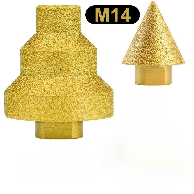 TEMU 2pcs Set M14 Diamond Corner Grinding Head, Suitable For Granite, Marble, Tile Enlargement And Grinding 5/8 Inch - 11 Teeth Threaded Diamond Hole