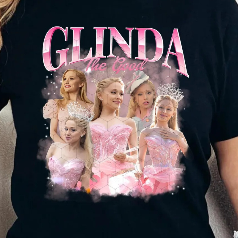 

Gilda T-shirt - Women's Casual Crew Neck Short Sleeve Top, Black With Princess Design, Lightweight Polyester For , Ladies T Shirts