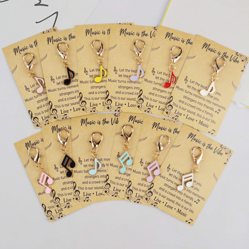 TEMU Set di portachiavi 2D da 12 pezzi serie divertente con note musicali 2D, idea regalo /lui, una a tema per creare , accessorio per borse e chiavi