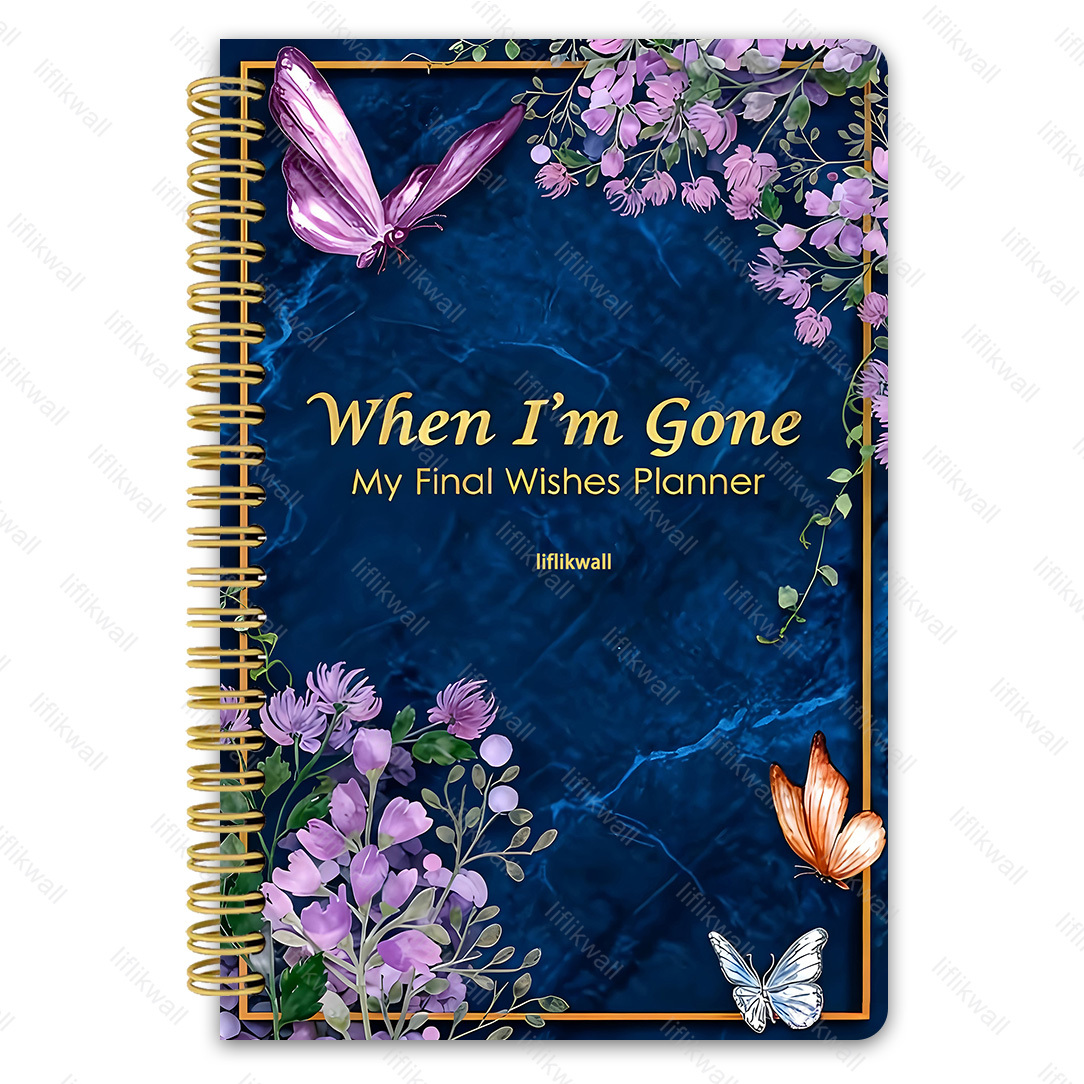 TEMU 1pc End-of-life Planner Spiral Notebook - A Guide For Final Arrangements, Workbook For Last Wishes And , Suitable For , Minimalist Planner