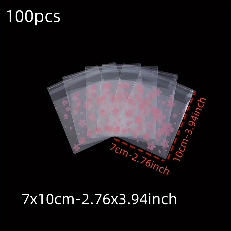 TEMU 100 sacs autocollants transparents givrés motif , sacs de rangement pratiques et pratiques pour articles de bijoux - Produits d'emballage d' de