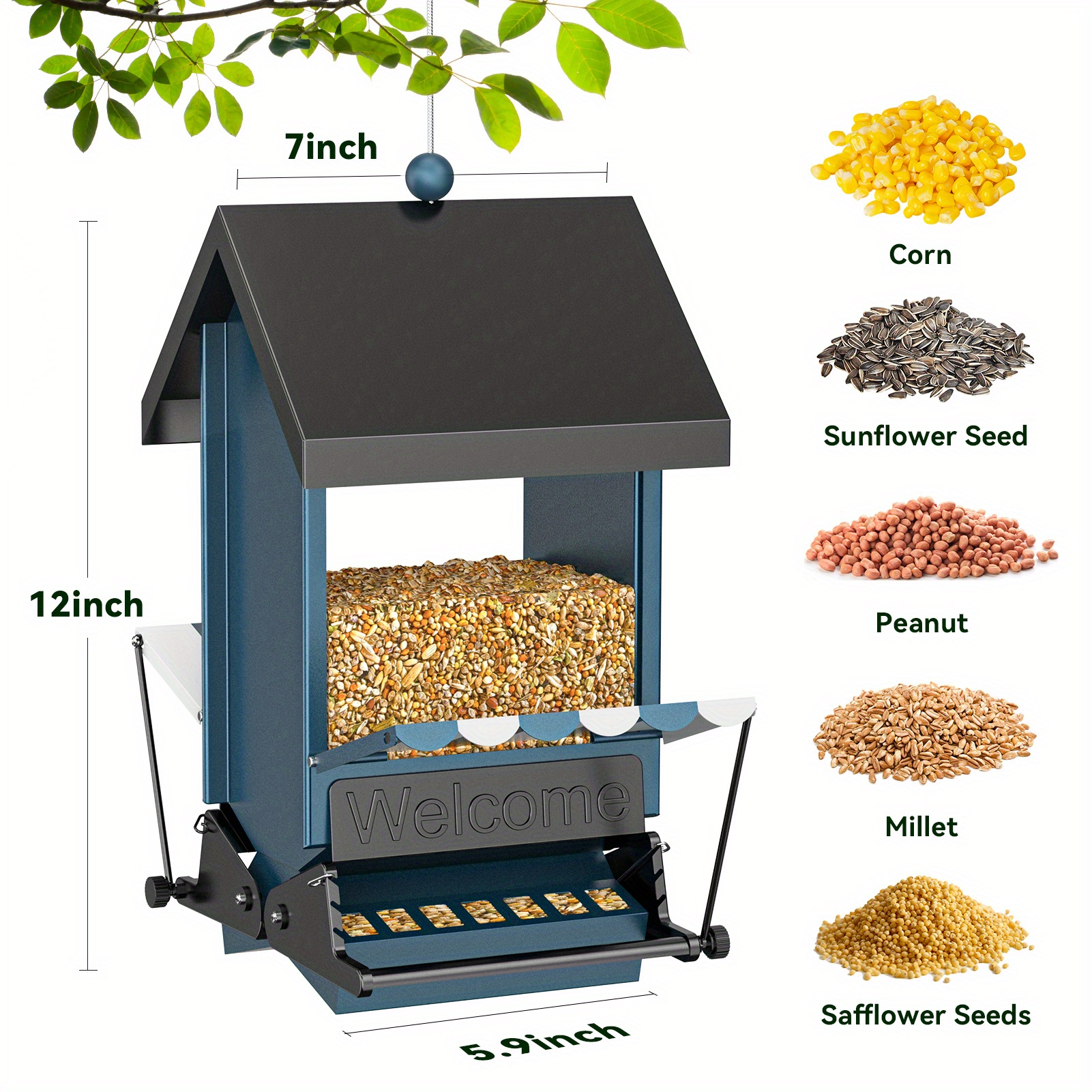 squirrel proof large outdoor hanging bird feeder with multiple feeding ports durable plastic wild bird feeder for       more attracts many bird   garden bird feeder rooftop bird feeder durable plastic feeder bird feeders for outside