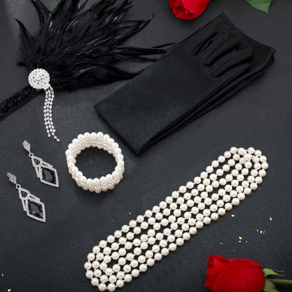 Women's 1920s Flapper Costume Accessories Set