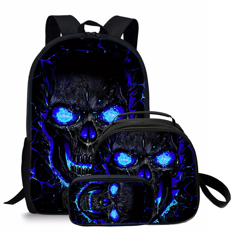 conjunto tres mochilas estampado 3d calavera elegante kids' Temu