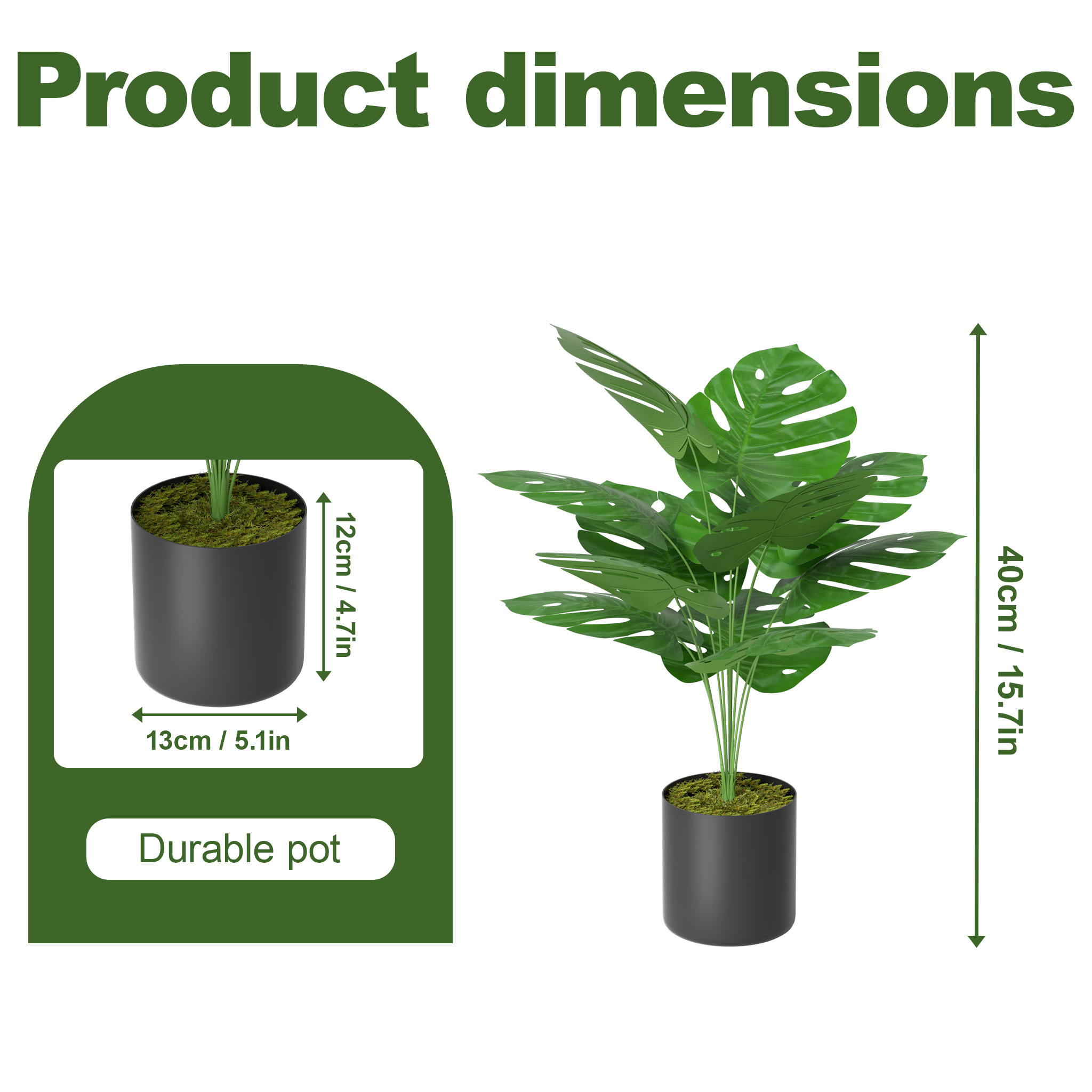 40/65cm Artificial Trees Artificial Plant In Pot Artificial Tree Leaf Plant Splitphilo Plant Monstera Plants Decorative Plant Living Room Decoration