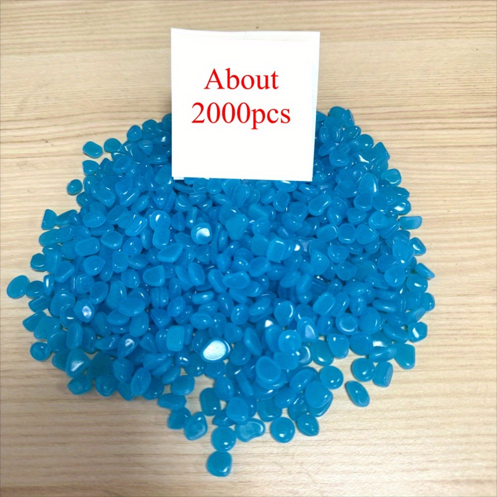 TEMU 2000pcs 1cm Glowing Stone Rocks Glow In The Dark, Luminous Decorative Pebbles Stones For Garden, Walkways, Houseplants, Park, And Aquarium