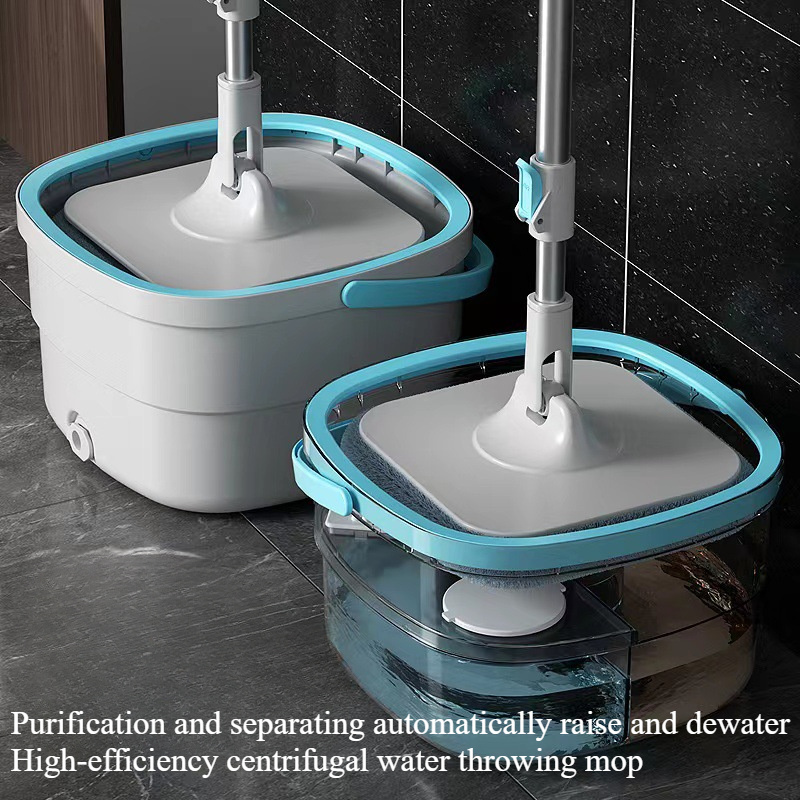 1pc hands free spin mop with built in bucket and dirt     centrifugal water throwing mop for   in living room bedroom bathroom kitchen toilet details 1