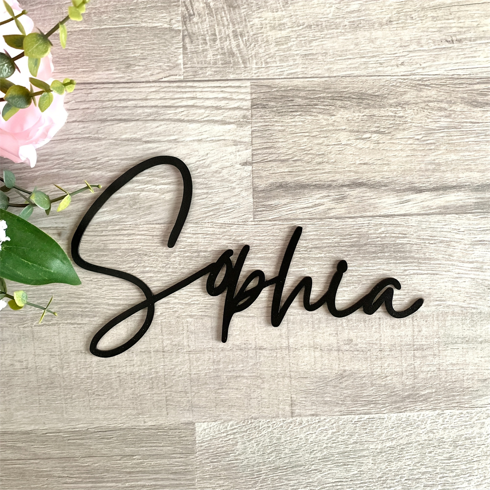 TEMU 2d Flat, 1pc Custom Laser-cut Acrylic House Nameplate With Pre- Adhesive Dots - Personalized Name/text Sign Suitable For Indoor/outdoor Door