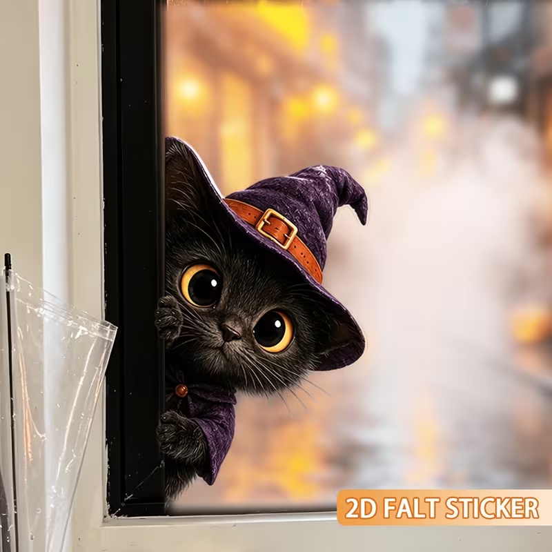 TEMU 2D, Pegatina para Ventana, 1 pieza, Calcomanía 2D para Ventana de Halloween, Adhesivo Autoadhesivo para Ventana, Decoración DIY, por Lados,