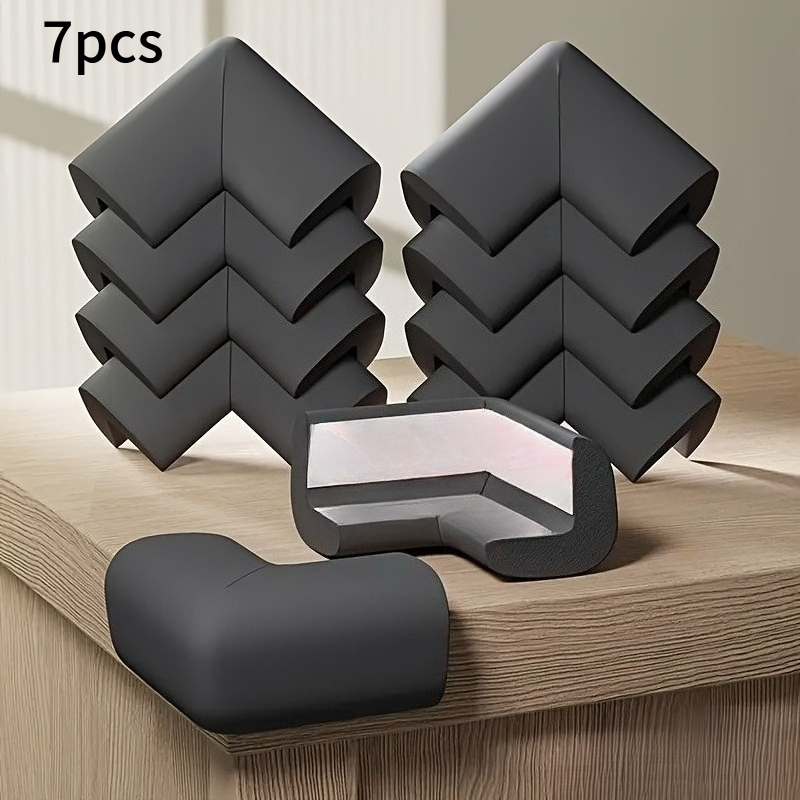TEMU 7pcs Set Of Soft Foam Corner Protectors, Pre- For Furniture, Fireplaces, Tables, Stairs, And Cabinets, With Pre-adhesive Tape To Protect Edges