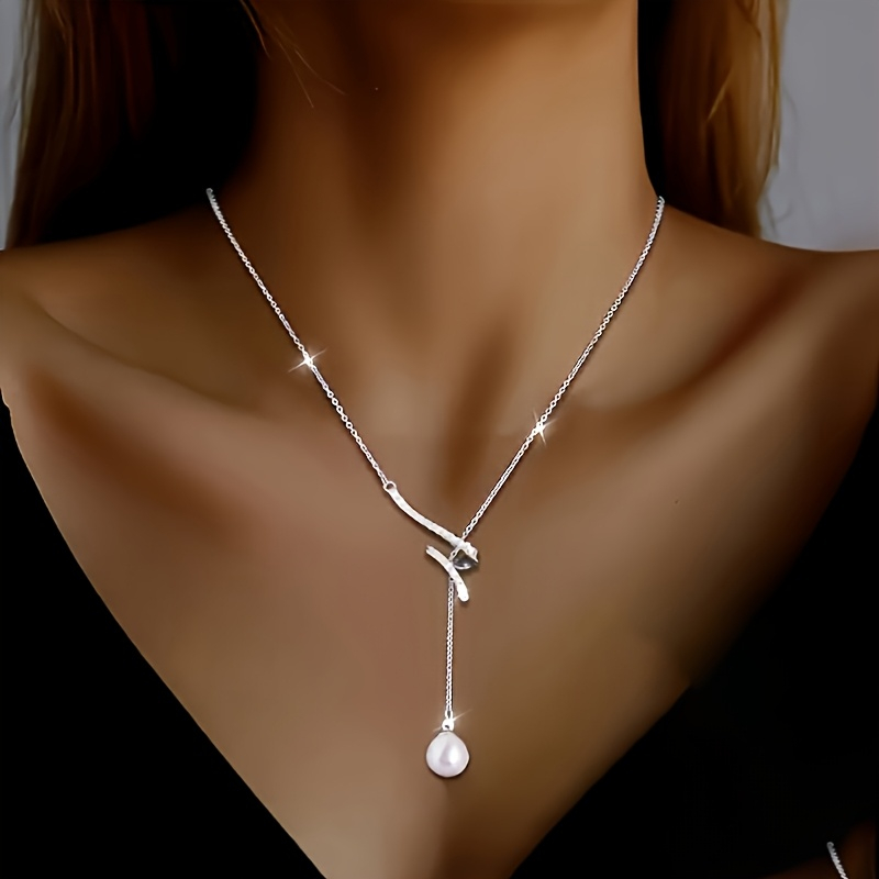1pc Of 925 Silver Plated Tassel Necklace, Light Luxury Exquisite Jewelry, Versatile For , Daily Wear For Commuting, Suitable For Weddings, Banquets, Parties, And Holiday Gifts
