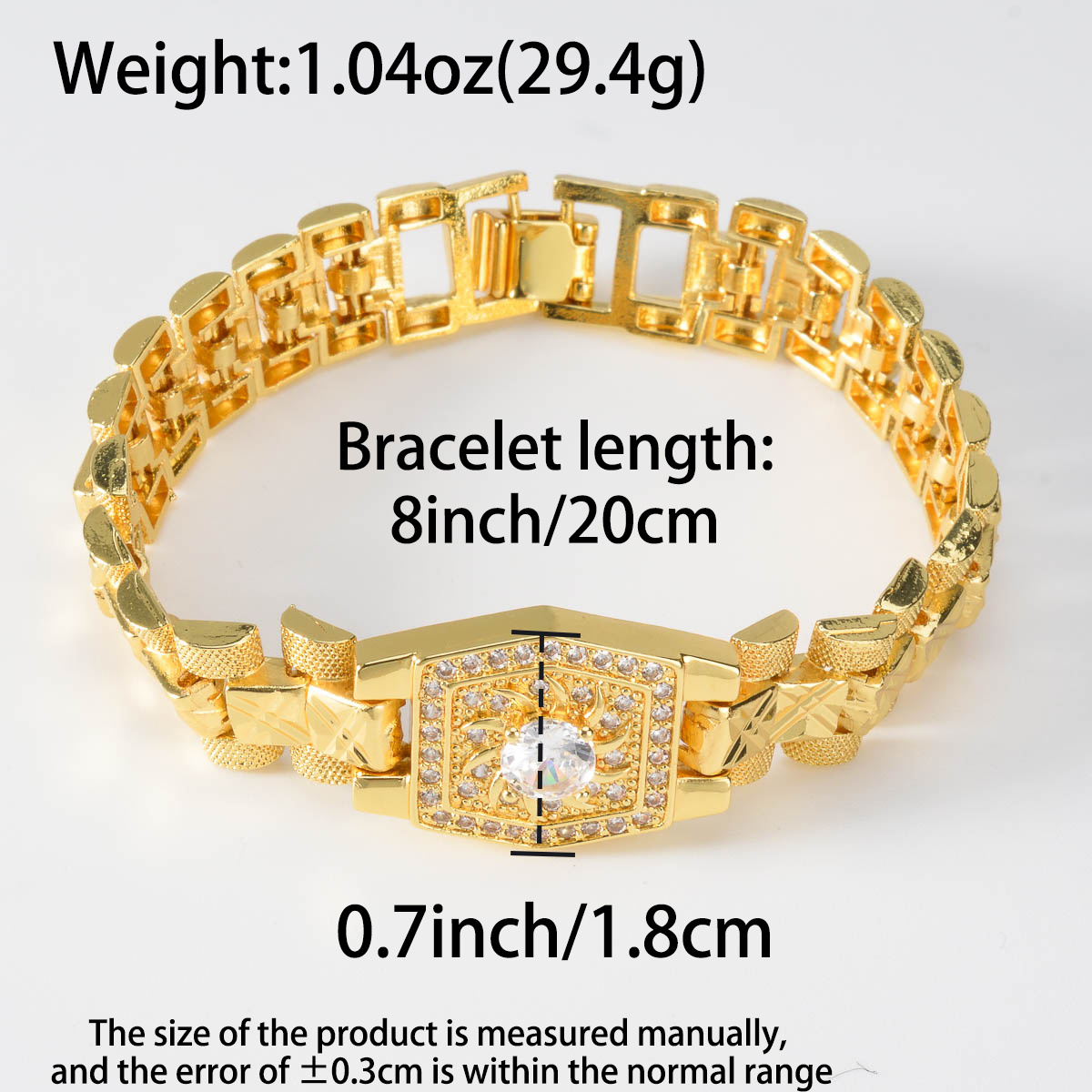 Middle Eastern-Inspired Zirconia Watch Strap & Copper Bracelet