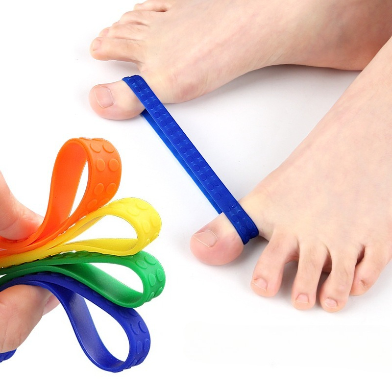 TEMU 4 Random Color Polka Dot Resistance Bands For Toe Training And Stretching, Macaron Silicone Wristband