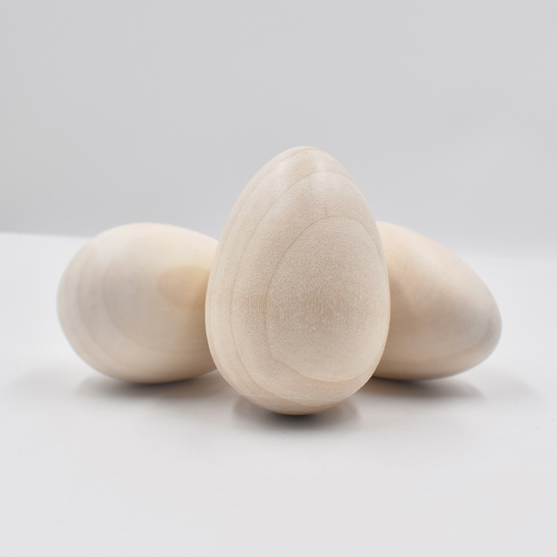 Easter Wooden Eggs, 6pcs Unpainted Wooden Eggs For Art Crafts And Easter Decorations, Fake Dummy Eggs For Easter Home Decor Egg Hunt