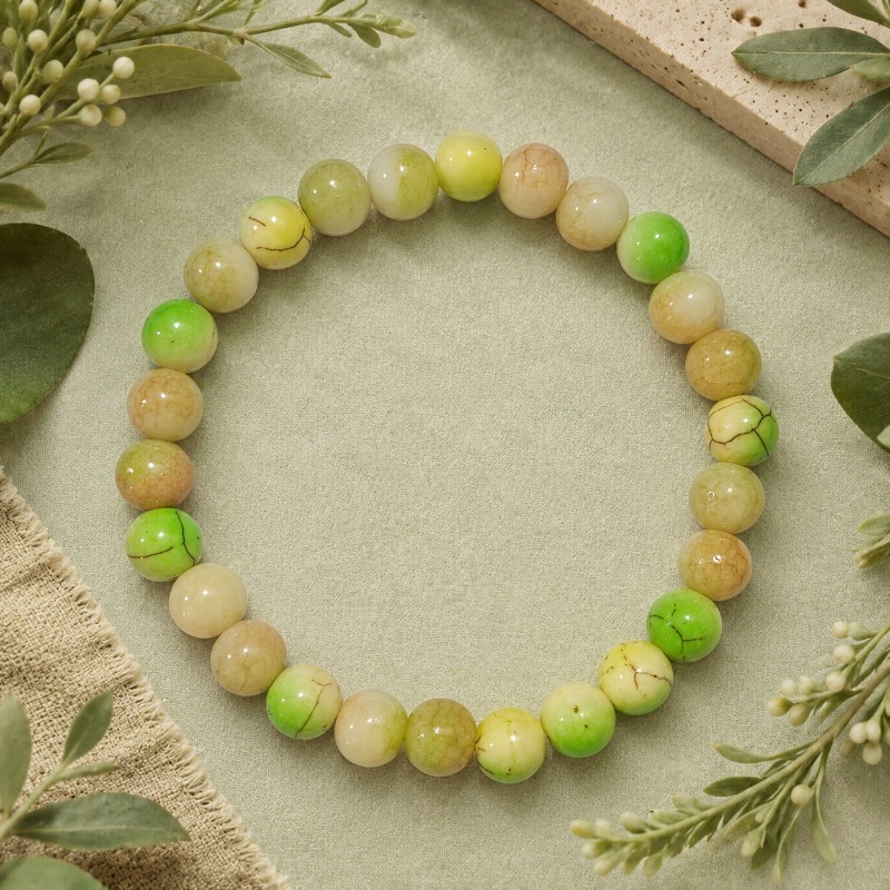 3pc Translucent Round Bead Bracelet Set, Gradient Colors