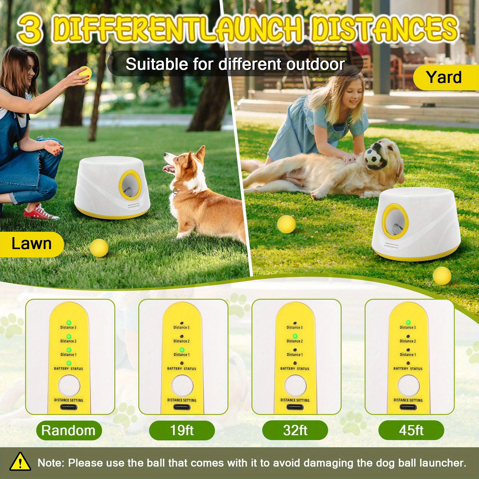 automatic dog ball launcher with operation foam tennis balls suitable for small medium dogs thrower toy 3 balls included for outdoor play training interactive puzzle game for puppies and pets Product details 2