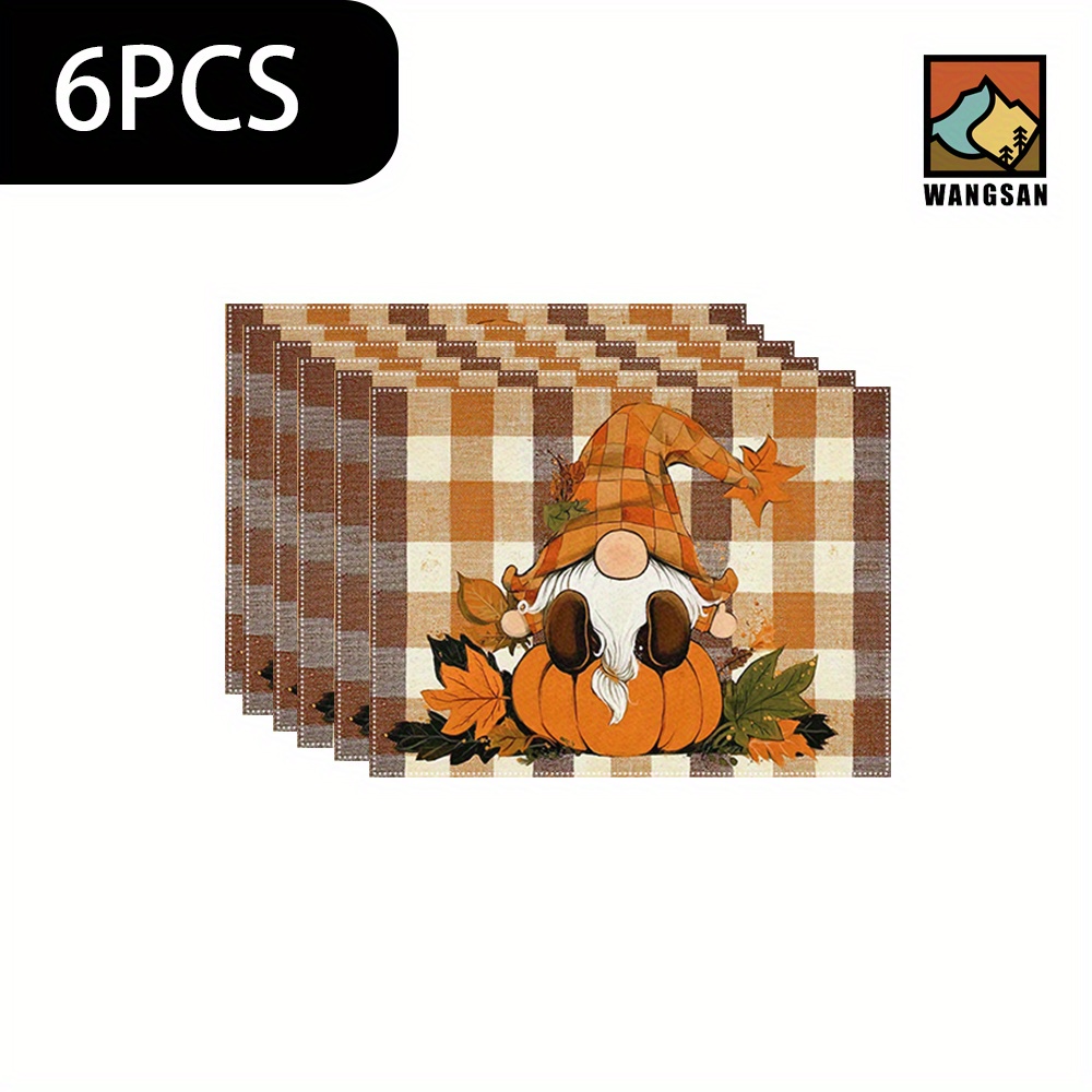 TEMU 1set/1pc/4pcs/6pcs Autumn Farmhouse Dwarf Maple Leaf Pattern Tableware, Heat-insulating Tableware, Machine-washable Polyester Tableware,
