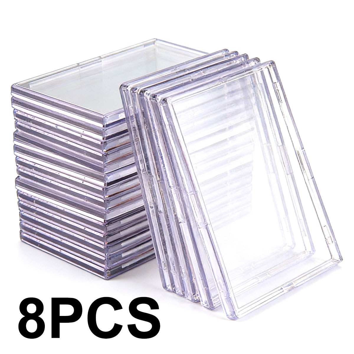 TEMU 8/24pcs Boîtes de protection transparentes en acrylique dur à montage supérieur, adaptées au collection de cartes et au rangement de cartes de