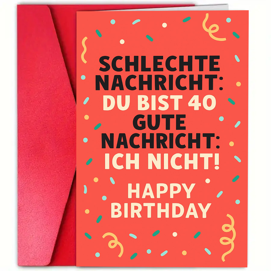 Image of A Humorous Birthday Card For A Or Colleague's 40th Celebration, Ideal For Marking Milestones With , Suitable For Birthday Gatherings And Gifting