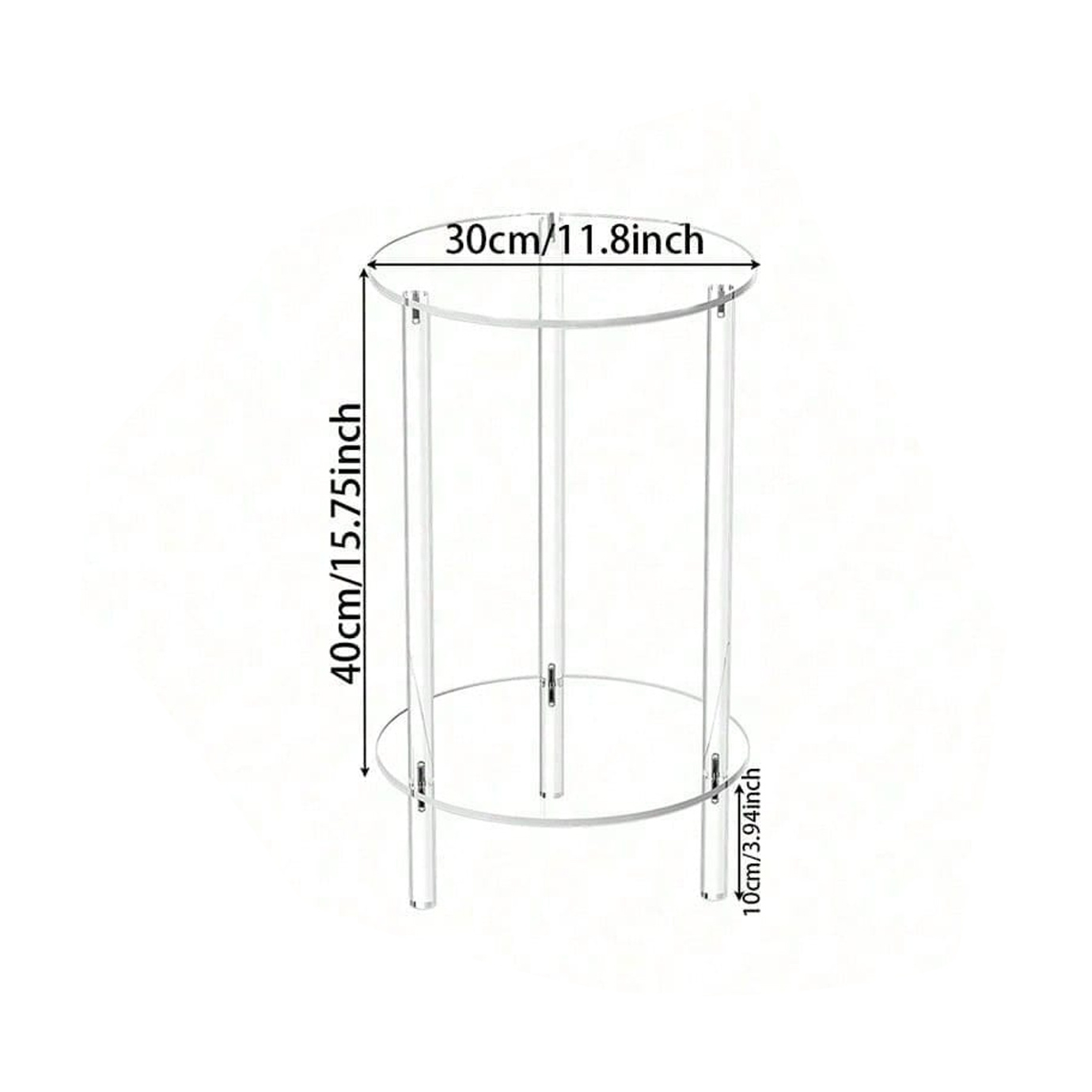 TEMU Table d'appoint ronde transparente en acrylique, facile à assembler, style minimaliste et lavable, pour salon, chambre, bureau, table à boire et