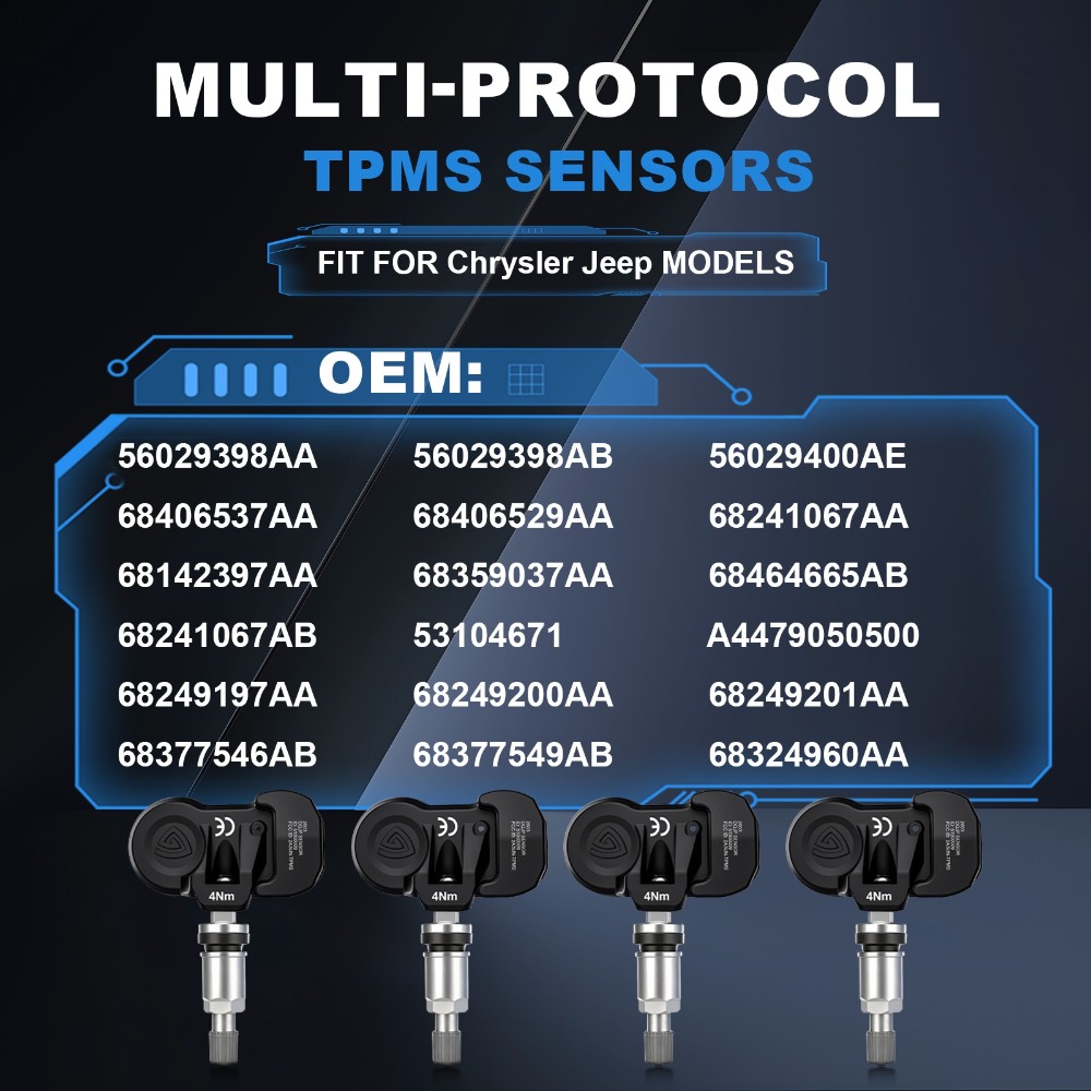 Jeep Grand Cherokee L 433MHz TPMS Sensor Set, 4 Pack product and fitment detail image 3