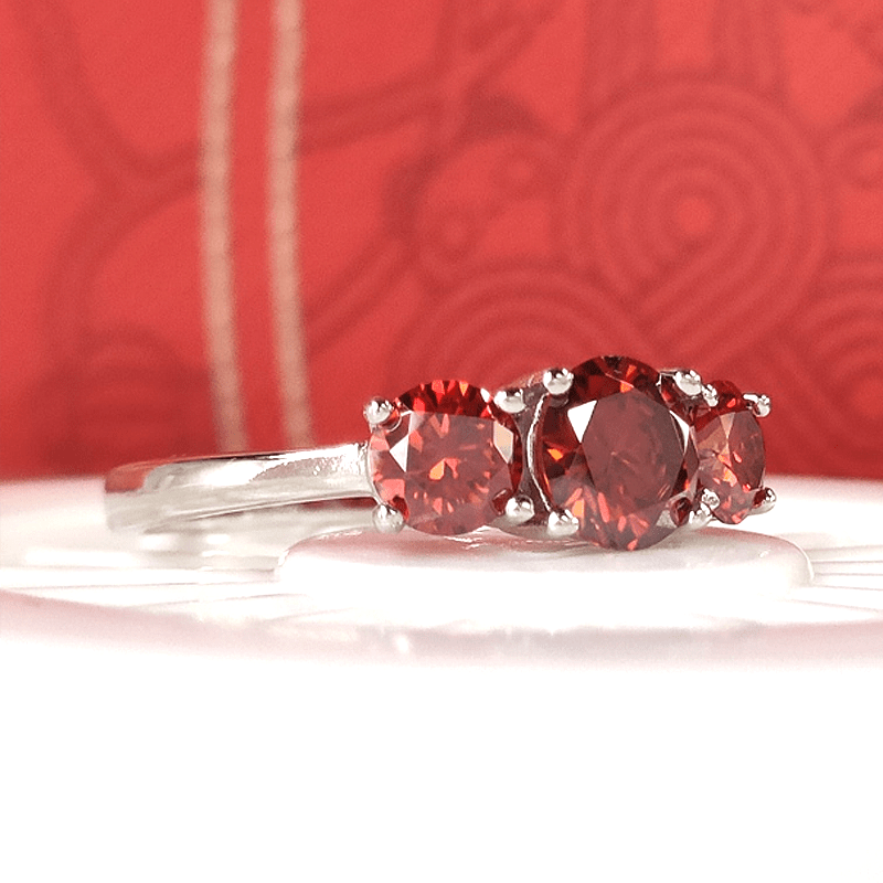 Stylish 925 Silver Synthetic Moissanite Ring, Elegant Gift