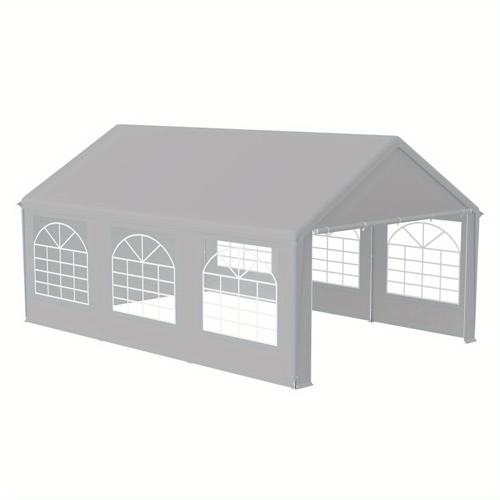Image of A Sturdy Gazebo In White And Grey, In Sizes 3x4m, 3x6m, 4x6m, And 4x8m, Featuring A Round , A Pe Tarpaulin Roof, And With Windows, Suitable For Weddings, Parties, Or As A Garden For Any Event
