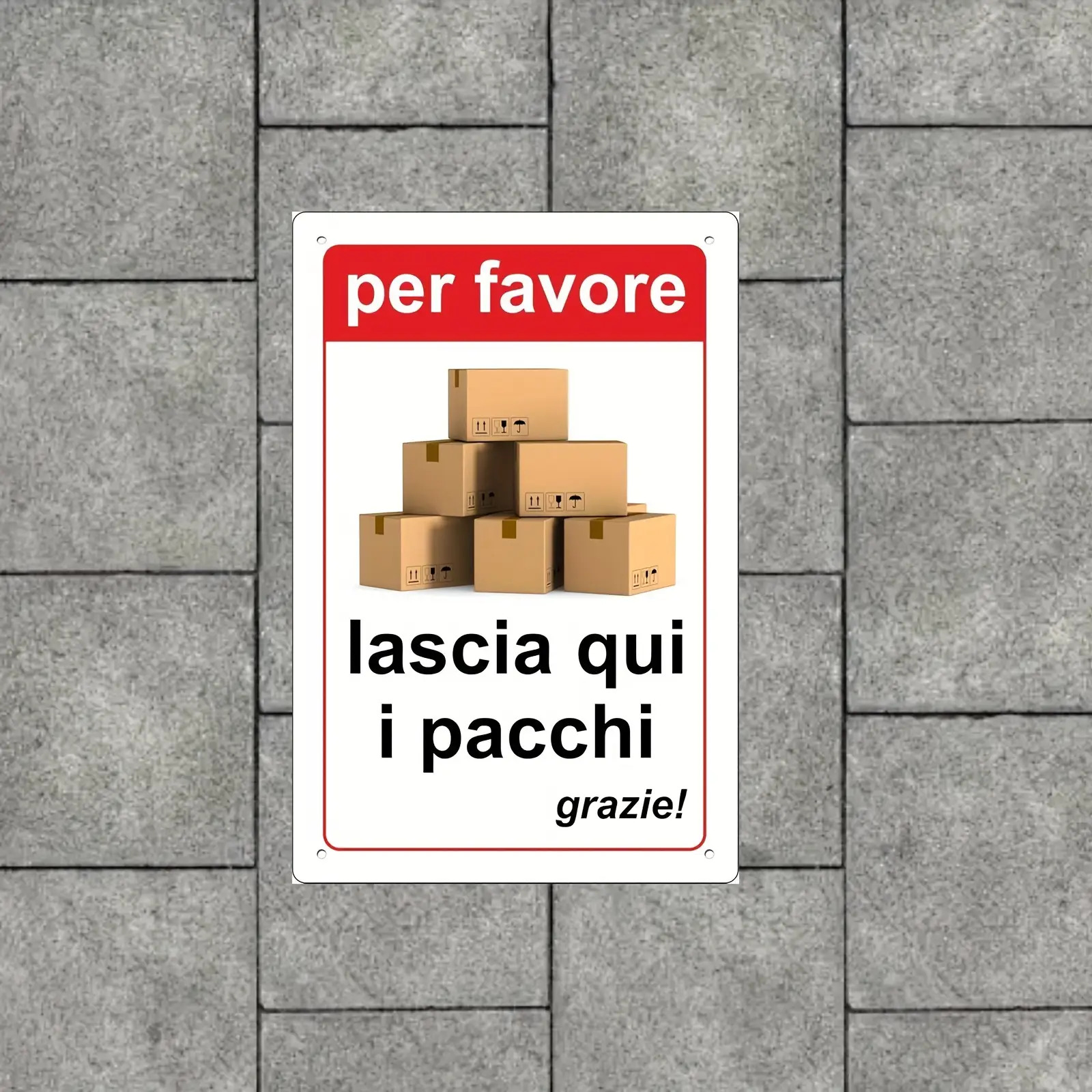 TEMU Insegna in metallo stile "Lascia i tuoi pacchi qui" - Metallo , per uso interno/esterno, disponibile in , verde, , 12x8 pollici/30x20 cm