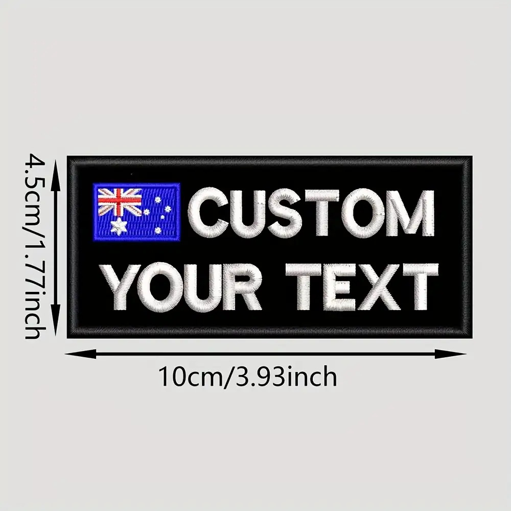 TEMU Custom Tactical Embroidered Patch | Australian , Personalized With Of Text, Equipped With Heat-activated Adhesive And Hook-and-loop Backing