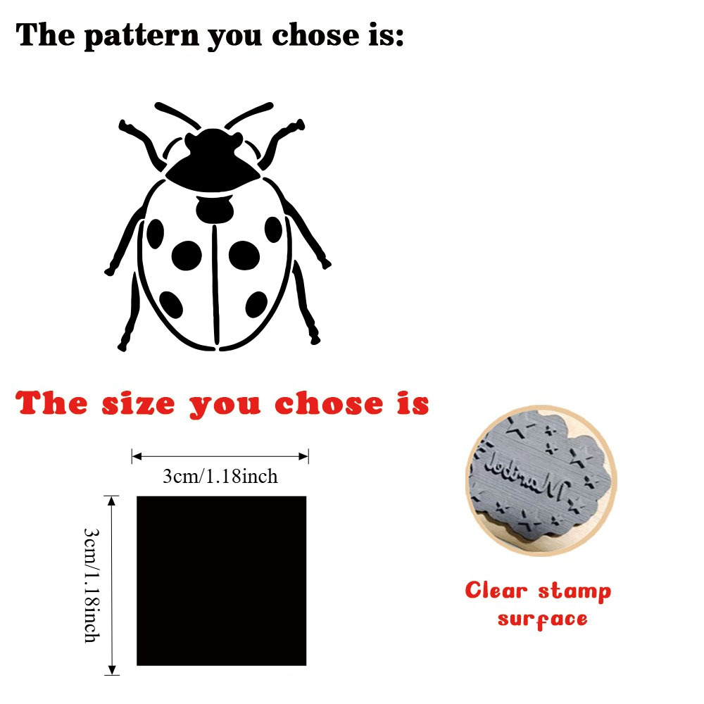 Vintage Cute Chubby Ladybug Wood Rubber Stamp for DIY Crafting
