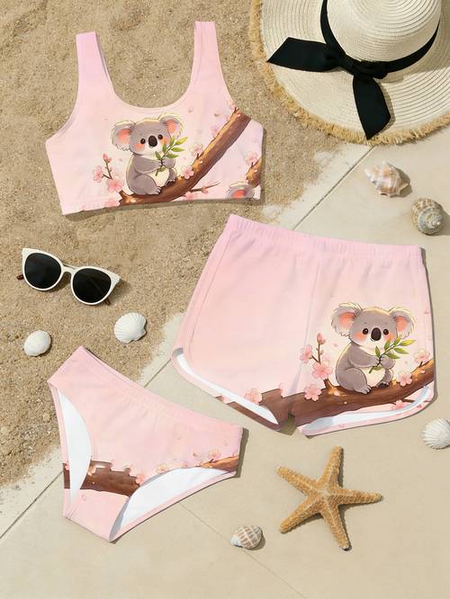item picture piece featuring a stylish and whimsical summer outfit for girls including a tank shorts and underwear vacations parties and outdoor activities a unique and adorable gift for children