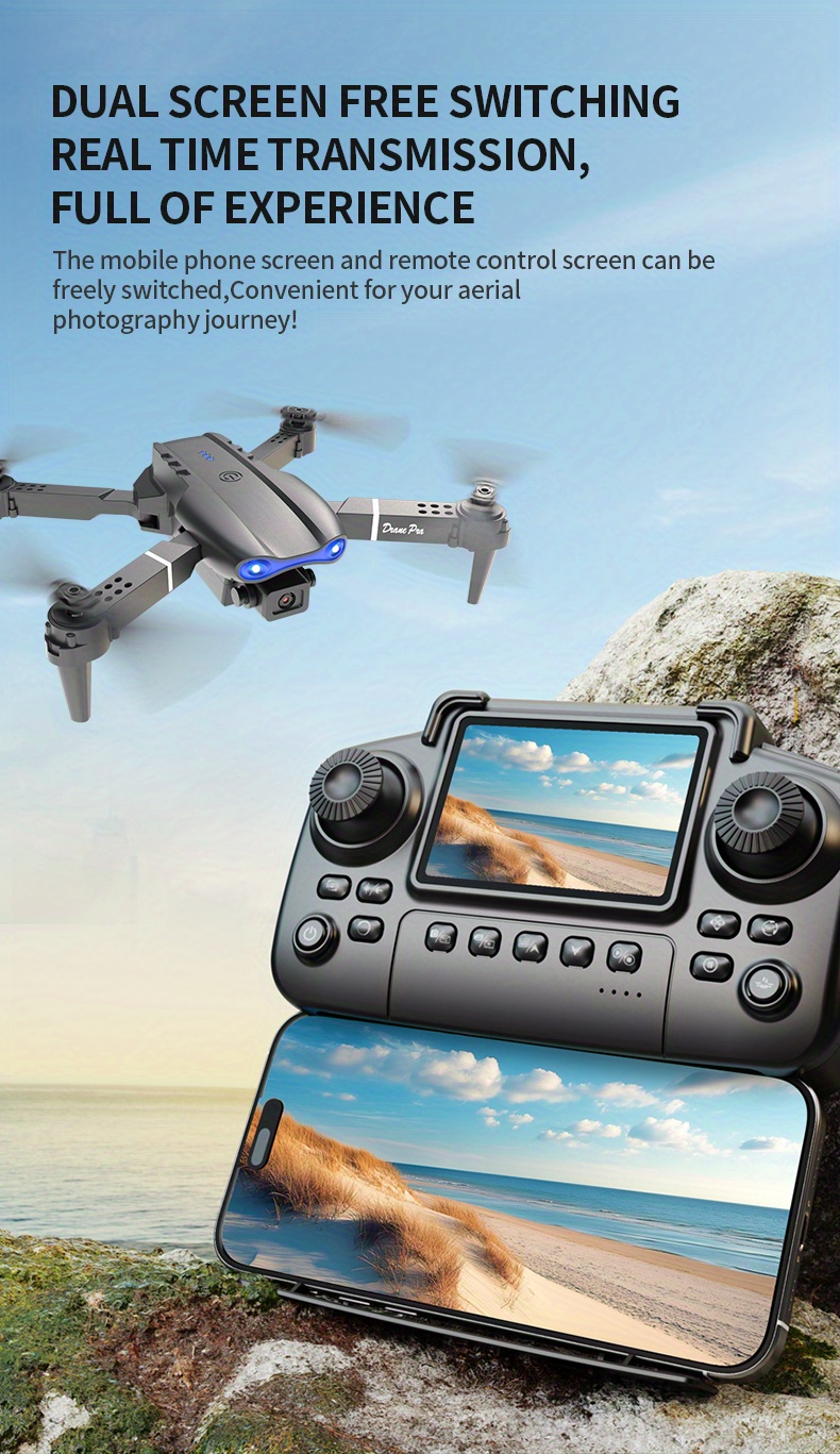 2025 Hot-Selling Screen Control Remote Control Drone with High-Definition Dual Cameras, Easy One-Key Takeoff and Landing, Remote Control Quadcopter Suitable for Beginners and Hobbyists, Affordable Drillone for Halloween and Christmas Perfect as a Holiday Gif