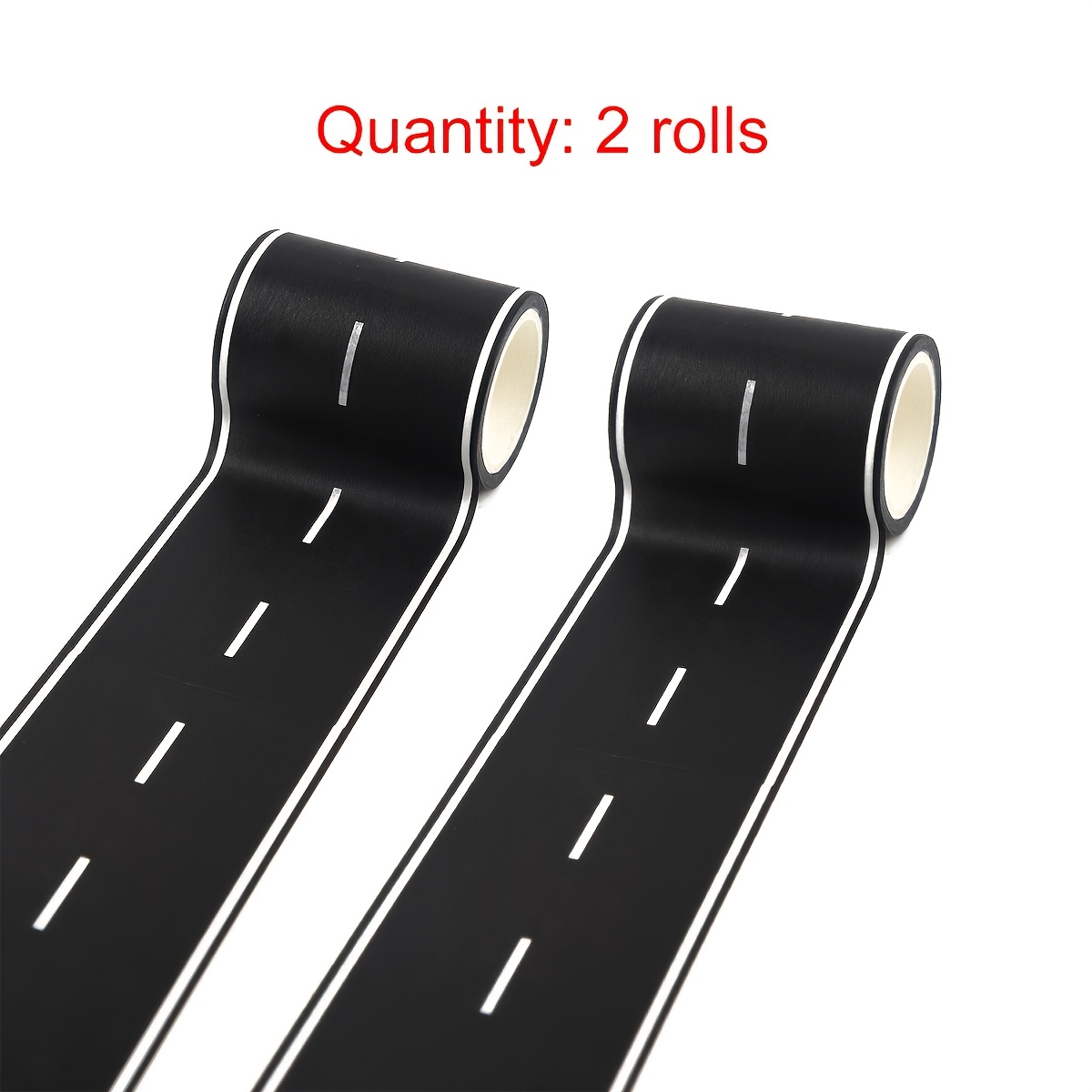 2 Rolls Of Track Tape | Easy To Tear, No Residue- Black And Design, Perfect For Projects And Party Decorations- Compatible With Double-sided Tape- Suitable For Themed Events And Racing Enthusiasts