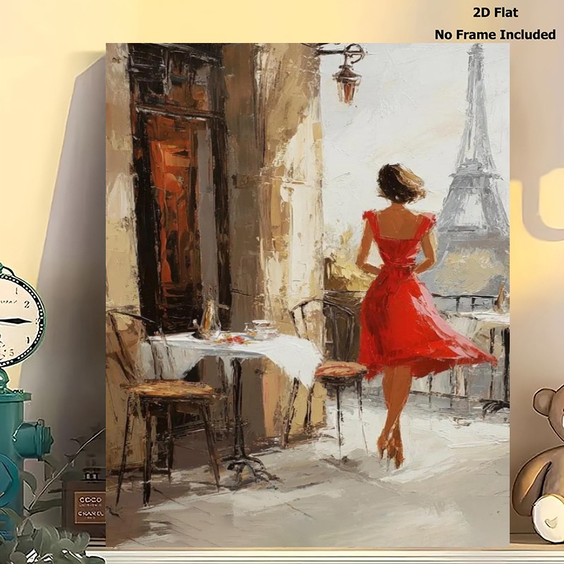 item picture 2D Flat, 2D Flat 1pc  -Themed Canvas Art, Modern Painting Poster for Living Room Bedroom Office, Aesthetic Wall Decor Unframed, High Quality, Perfect Gift