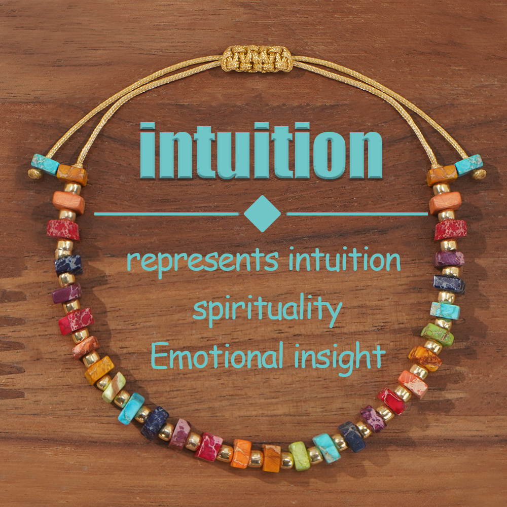 E-shop Handgefertigtes, verstellbares Armband mit bunten Natursteinen im Bohemian-Stil - und emotionaler - Perfektes Schmuckgeschenk, geeignet für