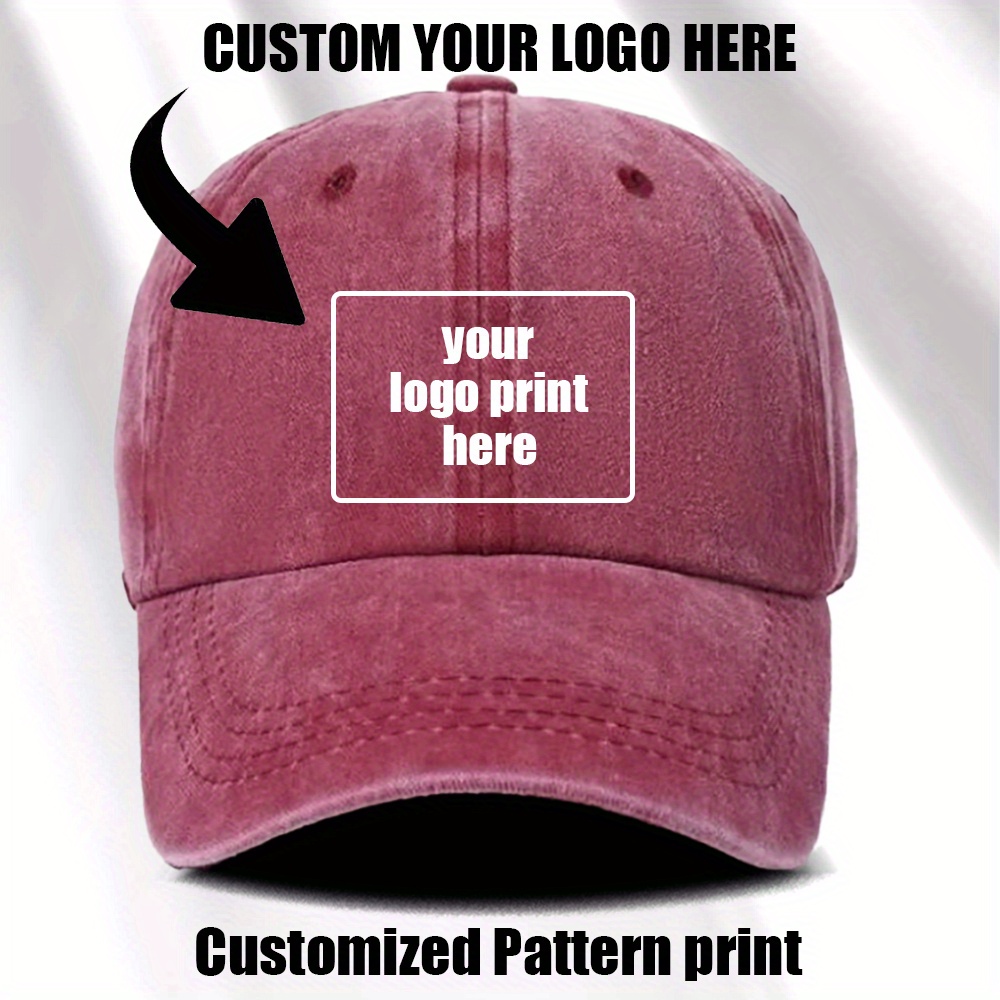 TEMU Gorra de béisbol personalizable - Secado rápido, ajuste ajustable, varios colores disponibles, opción de logotipo personalizado para hombres y