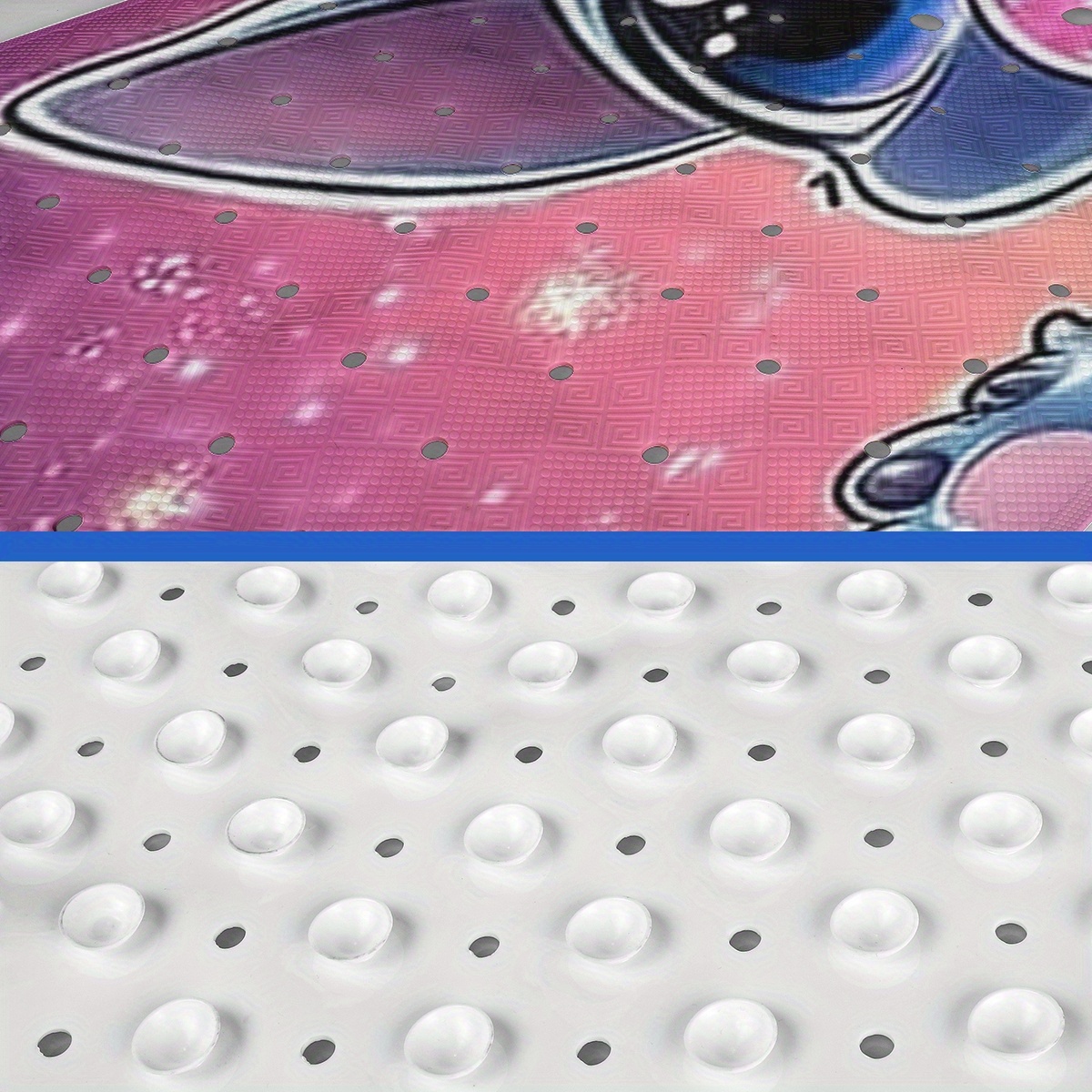   pink   background stars heart cartoon style bathtub mat non slip pvc water absorbent soft bath mats for bathroom 15 7x39 3 inches machine washable Product details 5