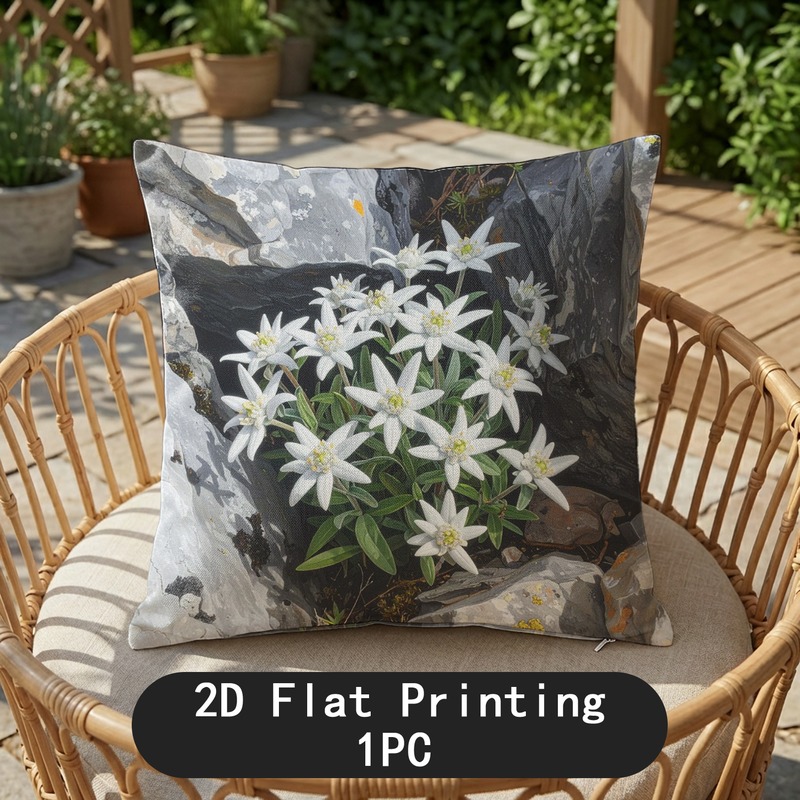 TEMU 2d Flat Printing 1pc Pillowcase With Realistic Alpine Tenacious Spirit Pattern Polyester Double-sided Washable Durable Fade Resistant Funny Bff