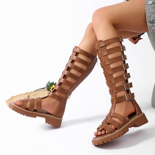 in 8 sizes a hot selling trade item womens low heel platform sandals are comfortable versatile and and high top feature extra long laces for a cinched in look
