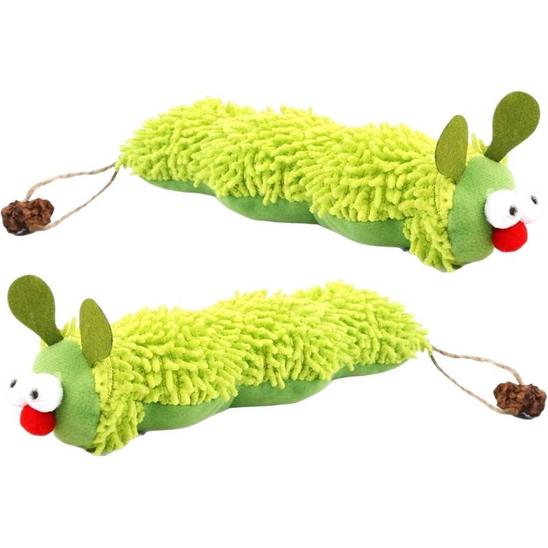 TEMU 2-pack Pet For Caterpillar Plush Toys For Cats - Interactive Crawling/rolling Bug Toys With & Legs, & Dental Health, Chew Toys For Kittens &