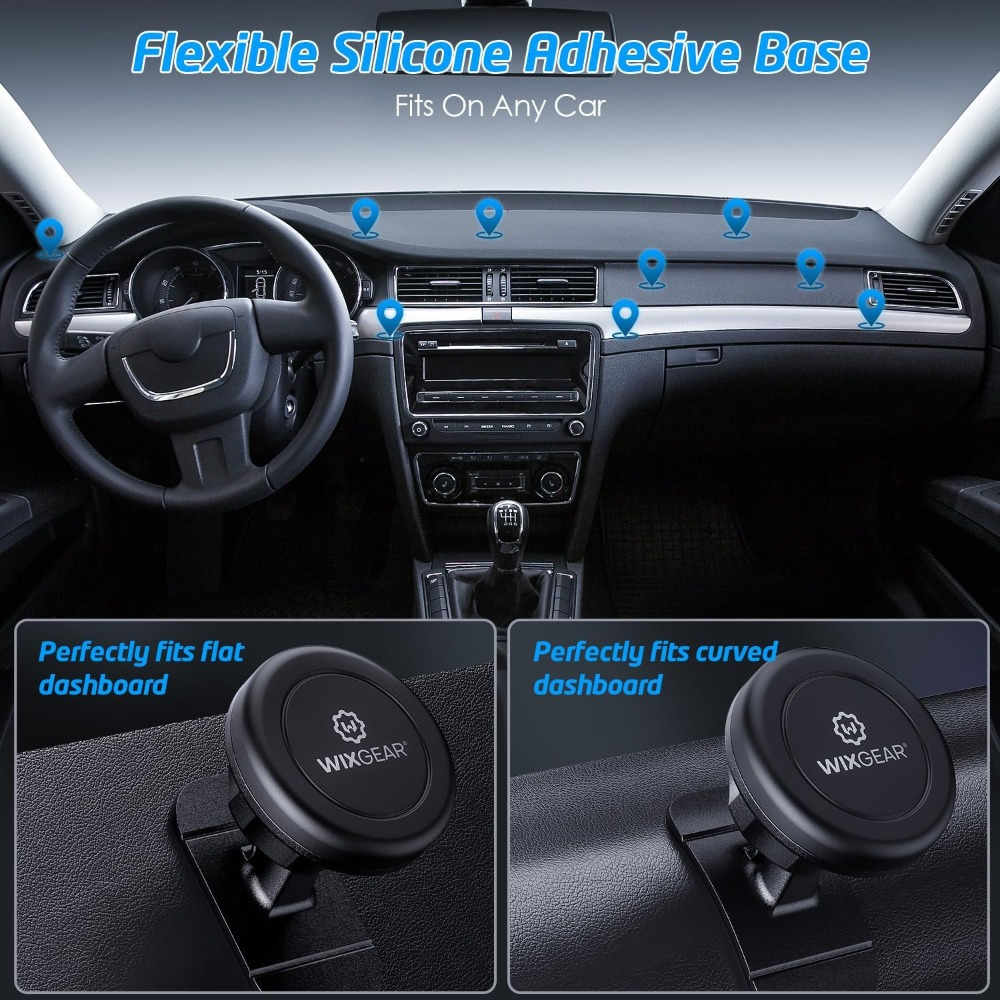 car mount 2 pack universal stick on dashboard magnetic phone holder for car strong magnet mount for cell phones Product details 2